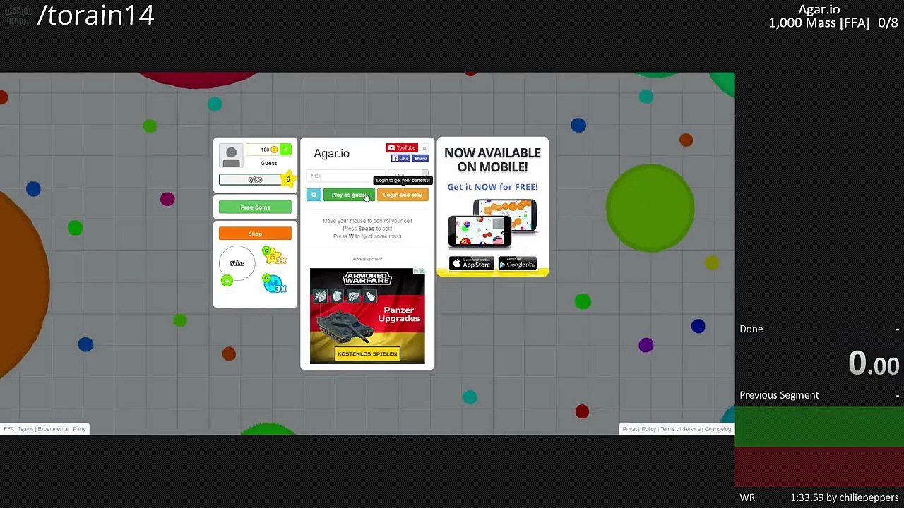 [Agar.io] 1000 Mass: 5:53.14