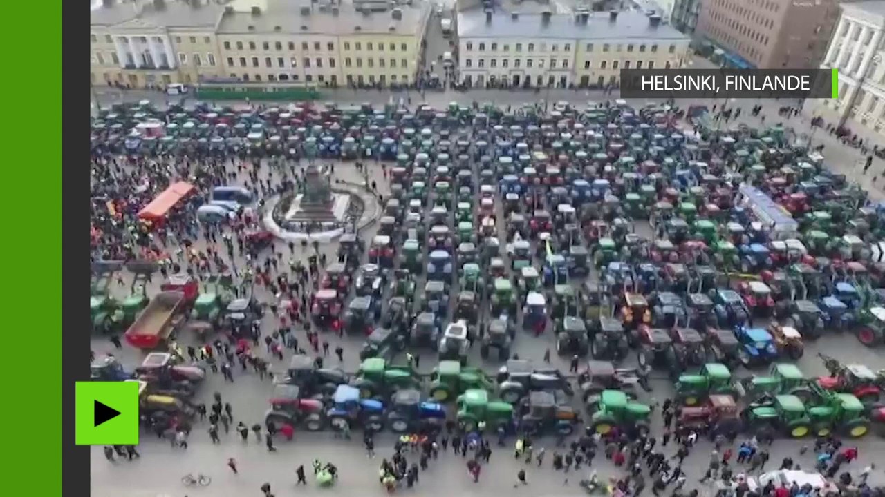 Tracteurs contre sanctions ! Des fermiers manifestent contre la politique agricole à Helsinki