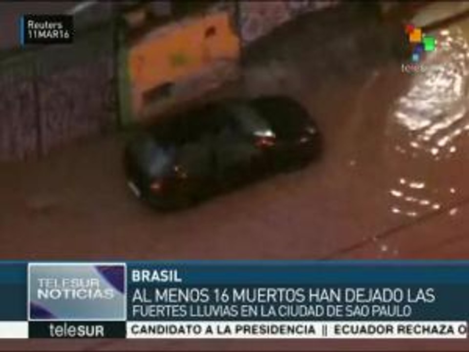 Brasil: se registran 16 muertos por fuertes lluvias en Sao Paulo