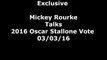 Mickey Rourke Talks Oscar Voting For Stallone