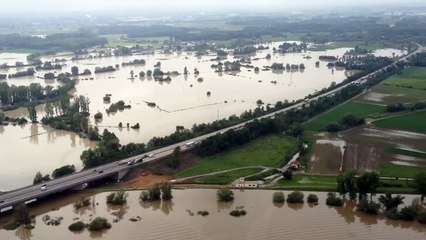 Hochwasser: Rundflug über den Landkreis Deggendorf