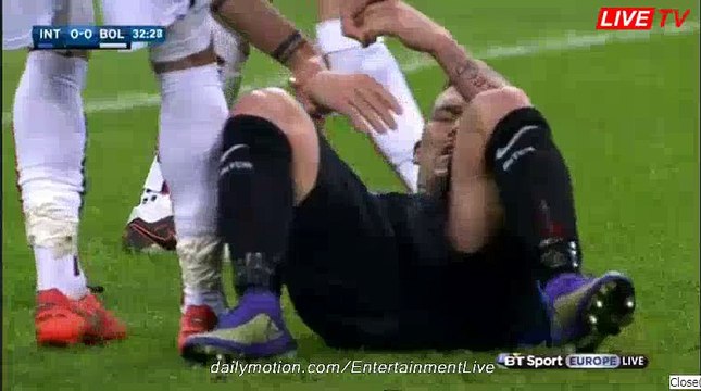 Gary Medel Gets INJURED INTER 0-0 BOLOGNA SERIE A