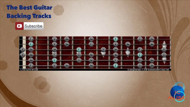Slow Blues in Cm Guitar Backing Track with scale