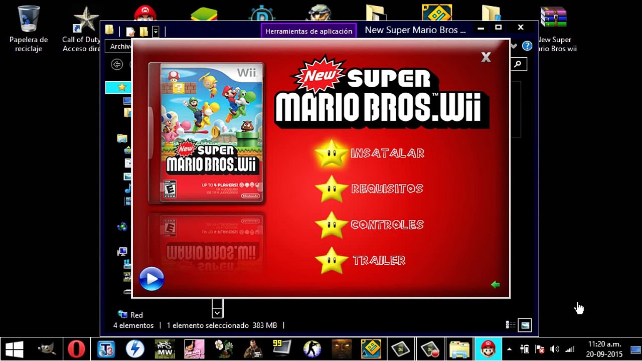 descargar e instalar new super mario bross wii full para pc