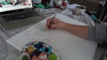 Colorful Cat Acrylic Painting