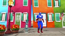 Captain America Cartoons For Children Finger Family Nursery Rhymes | Johny Johny Yes Papa
