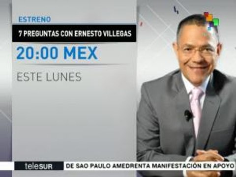 teleSUR estrena 7 Preguntas , conducido por Ernesto Villegas