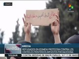 Refugiados protestan contra medidas fronterizas de Macedonia