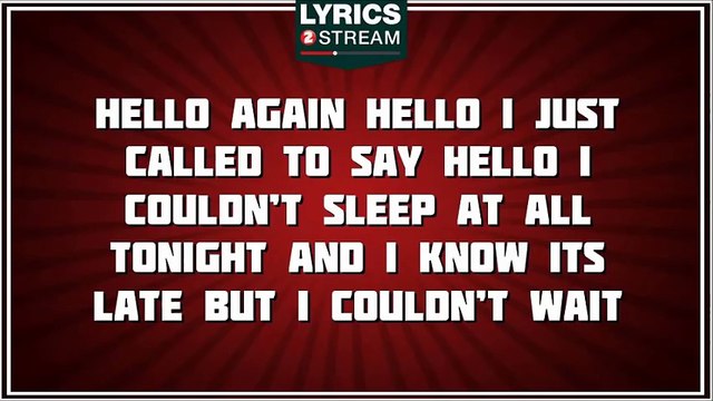 Hello Again - Neil Diamond tribute - Lyrics