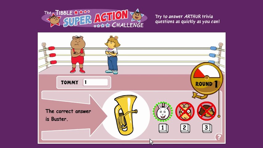 Arthur Tibble Super Action Challenge Animation PBS Kids Cartoon Game Play
