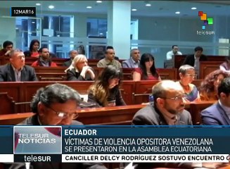 Víctimas de las Guarimbas visitan la Asamblea Nacional de Ecuador