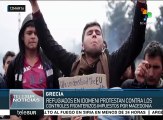 Refugiados protestan contra medidas fronterizas de Macedonia