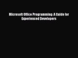 Download Microsoft Office Programming: A Guide for Experienced Developers Ebook