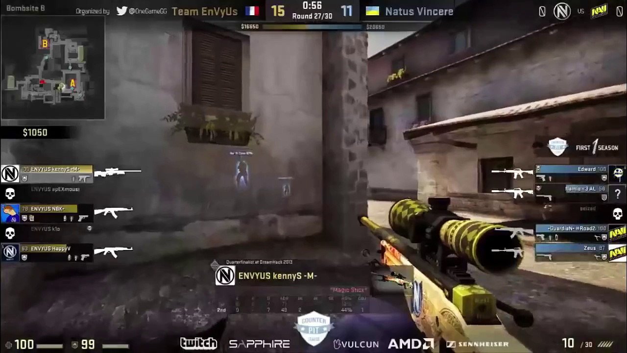 kennyS Amazing 4K With AWP w/ 1 vs 3 Clutch EnVyUS vs Navi 13.08.15
