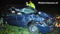 Zwaar beschadigde auto rijdt kilometers door na ongeval