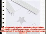 Sabanas 100% Algodón CUNA 60X120 - Stella (bajera encimera funda almohada)