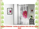 Douceur D'Interieur - Cortina de poliéster (140 x 240 cm) diseño floral