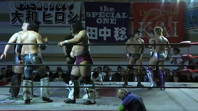02.27.2016 Kaz Hayashi, Minoru Tanaka & TAJIRI (c) vs. New Wild Order (W-1)