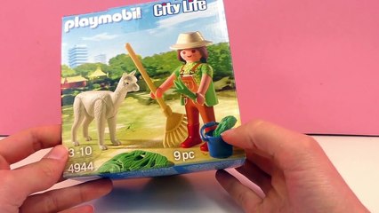 Playmobil Vétérinaire : Zoo Français – Gardienne d’animaux avec un bébé Alpaga – Œuf surpr