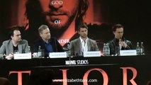 Tom Hiddleston,Chris Hemsworth and Kenneth Branagh at Thor Press Conference (11/04/2011)