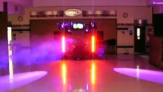 4 AMERICAN DJ ACCU SCAN 250 SCANNERS AND 2 MEGA Pixel LED BARS Azle High School Dance