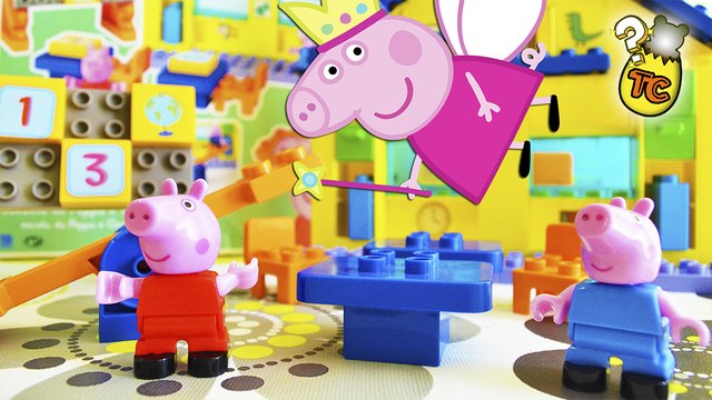 Peppa Pig Building Blocks School Construction Set Unboxing Toys for Children | Toy Collector