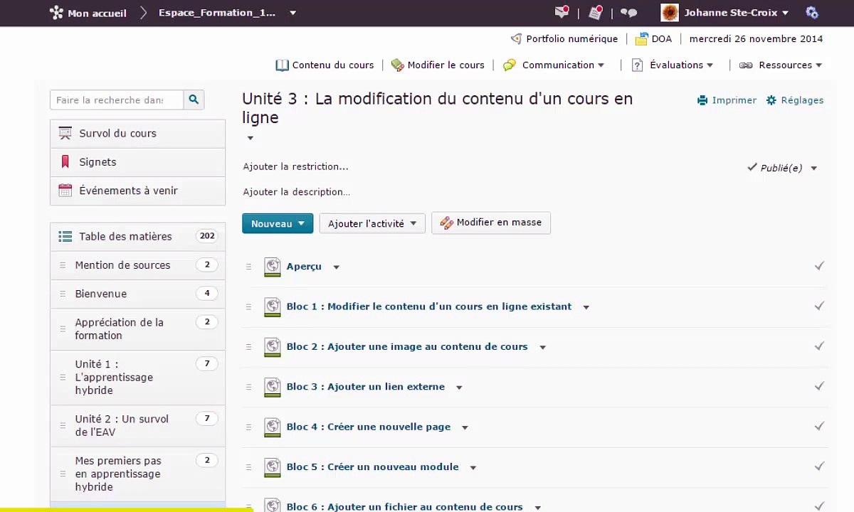 Cours de formation/Training course