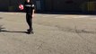 Skateboarder Uses Basketball to Perform Flip Trick