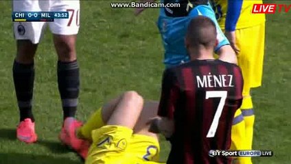 Jeremy Menez Foul Horror Chievo 0-0 Milan Seria A
