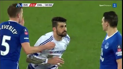 Diego Costa carton rouge - Everton vs Chelsea