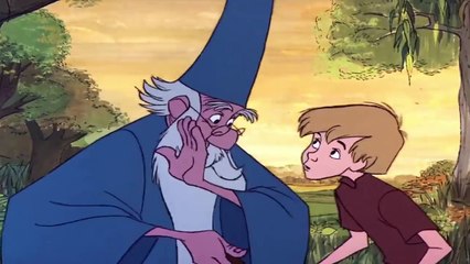 The Sword in The Stone - Merlin transforms Wart into fish HD