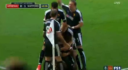 Odion Ighalo Goal Arsenal 0 - 1 Watford FA Cup 13-3-2016