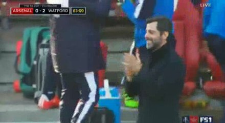 Adlene Guedioura Goal Arsenal 0 - 2 Watford FA Cup 13-3-2016