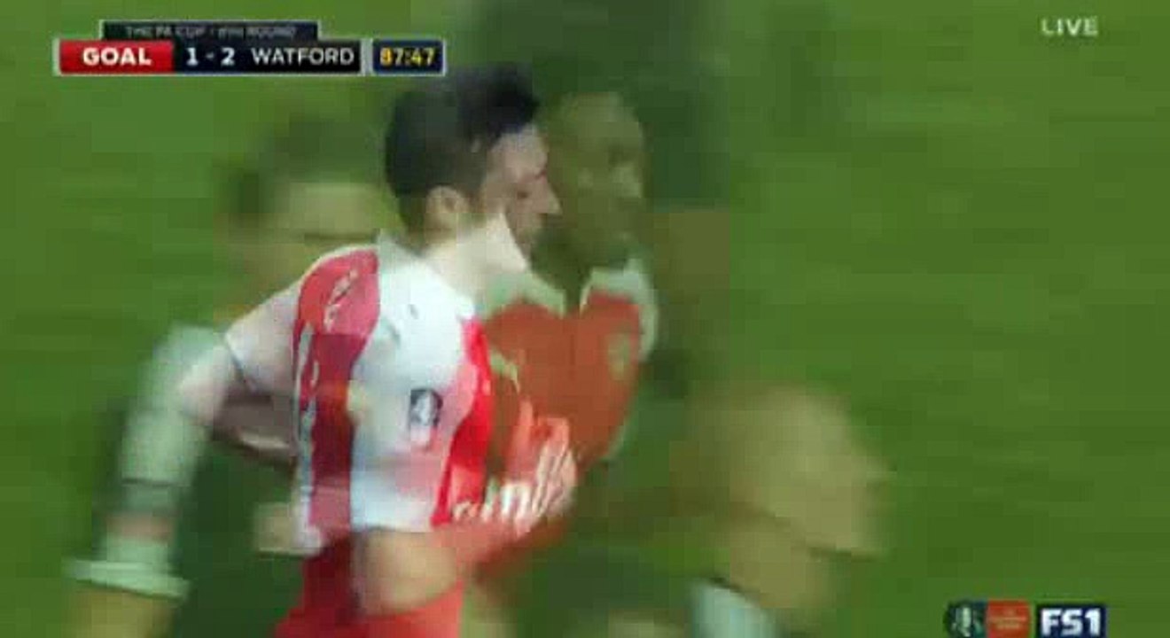 Danny Welbeck Goal Arsenal 1 - 2 Watford FA Cup 13-3-2016