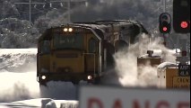 Latest Spectacular footage Train plowing through deep snow Arthurs Pass