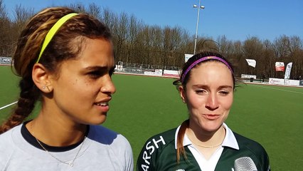 Aisling D’Hooghe et Lauriane Stappaerts après la victoire du Waterloo Ducks