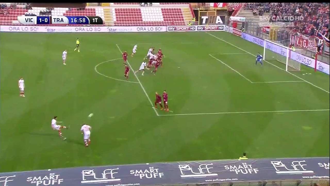 1-0 Nicolò Brighenti Goal Italy  Serie B - 13.03.2016, Vicenza Calcio 1-0 Trapani Calcio