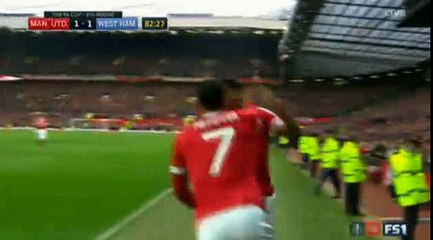Anthony Martial Goal Manchester United 1 - 1 West Ham FA Cup 13-3-2016