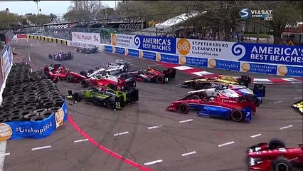 Verizon IndyCar 2016. Grand Prix of St. Petersburg. Restart Crash