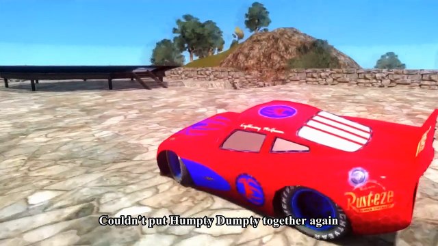 Cars Songs For Kids ♪ Humpty dumpty ♪ McQueen Spiderman Cars & Hulk Lightning Green
