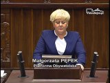 Poseł Małgorzata Pępek - Wystąpienie z dnia 10 marca 2016 roku.