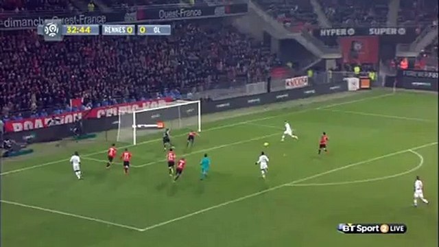 Rachid Ghezzal Goal HD - Rennes 0-1 Lyon - 13.03.2016