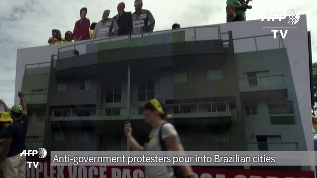 Anti-government protesters pour into Brazilian cities