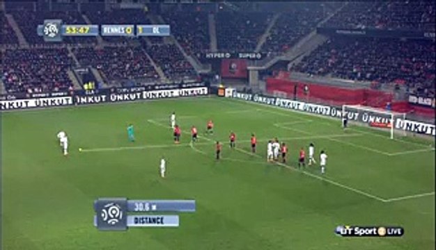 Alexandre Lacazette Fantastic Goal Rennes 0-2 Lyon - 13-03-2016
