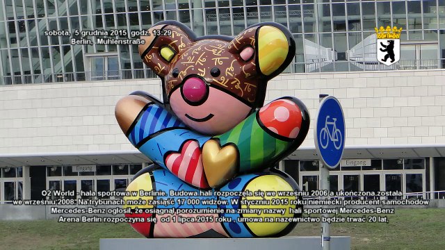 Mur Berliński, East Side Gallery w Berlinie 5 grudnia 2015 r.