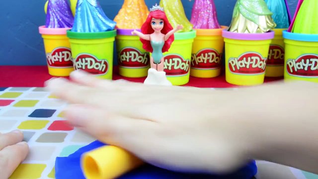 Ariel Elsa Anna Rapunzel Cinderella Snow White Aurora Tiana Belle Disney Princess Play Doh