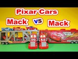 Disney Pixar Cars with Mack Transporter and Mack from Car 1 with Lightning McQueen, and Mater