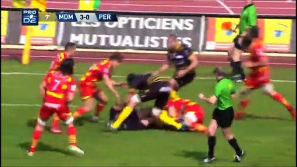 SITE OFFICIEL STADE MONTOIS RUGBY - ESSAI 1 M. SAUBUSSE - SMR vs USAP