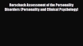 PDF Rorschach Assessment of the Personality Disorders (Personality and Clinical Psychology)