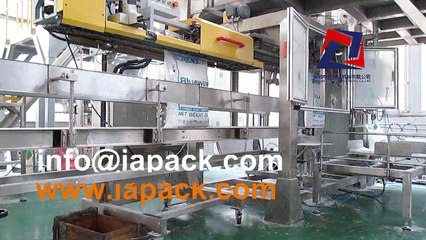 Powder production line palletizing